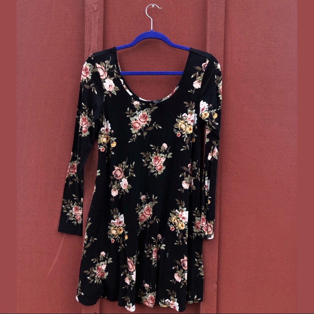long sleeve floral forever21 dress